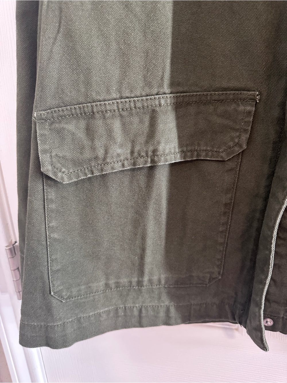 NWT Gap Relaxed Canvas Barn Jacket Olive Corduroy Collar Size L - Picture 5 of 11